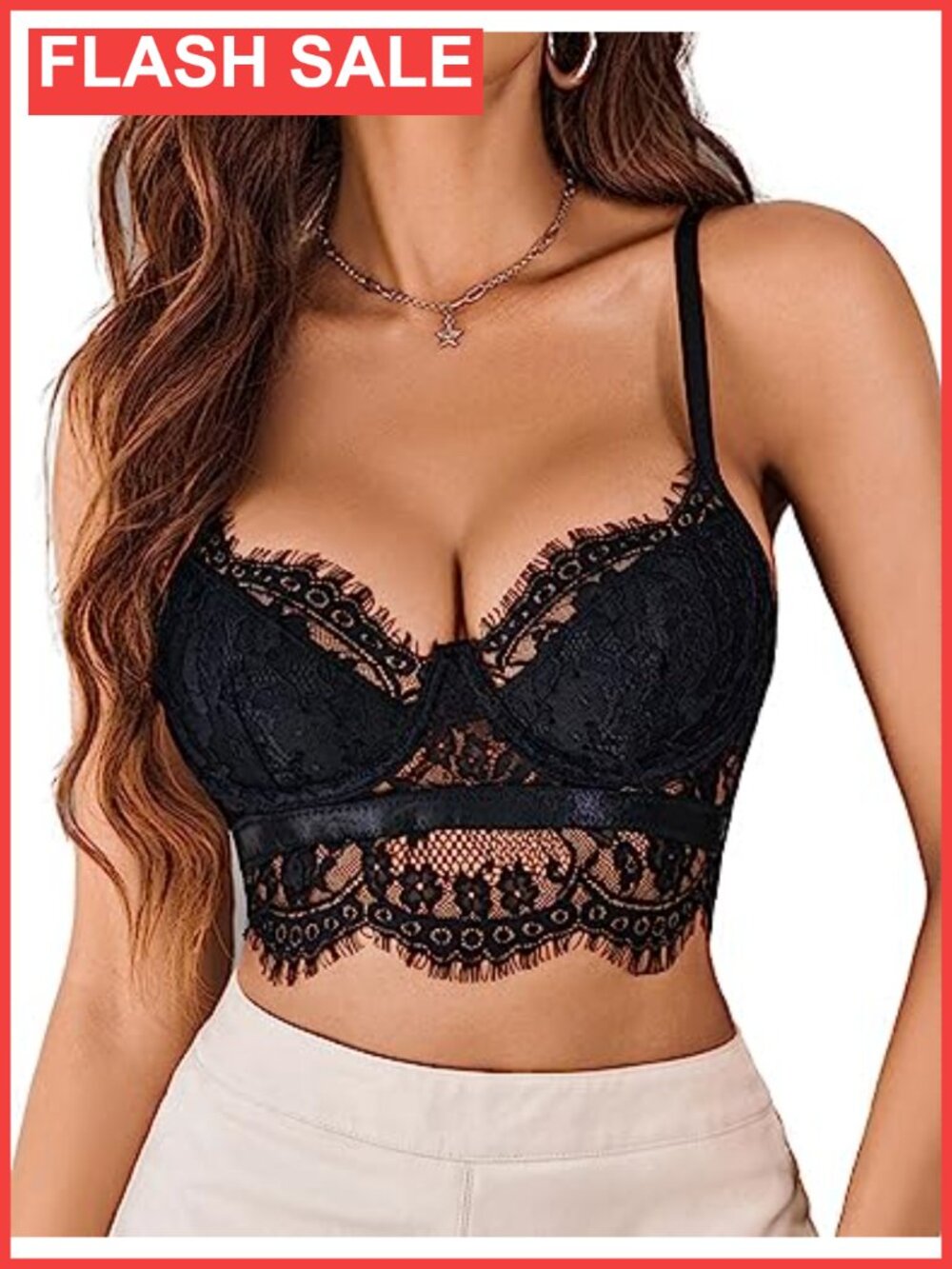 Lace Bralette Camisole V Neck Bustier Tank Top Sleepwear